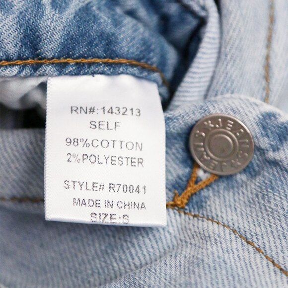 NEW Lov Mor Light Blue Wash Denim Wide Leg Jumpsuit S Cotton Blend High Waist - Picture 14 of 14